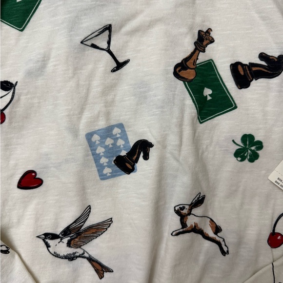 Maeve The Boxy Caitlin  White Graphic Long Sleeve Tee - Picture 7 of 9